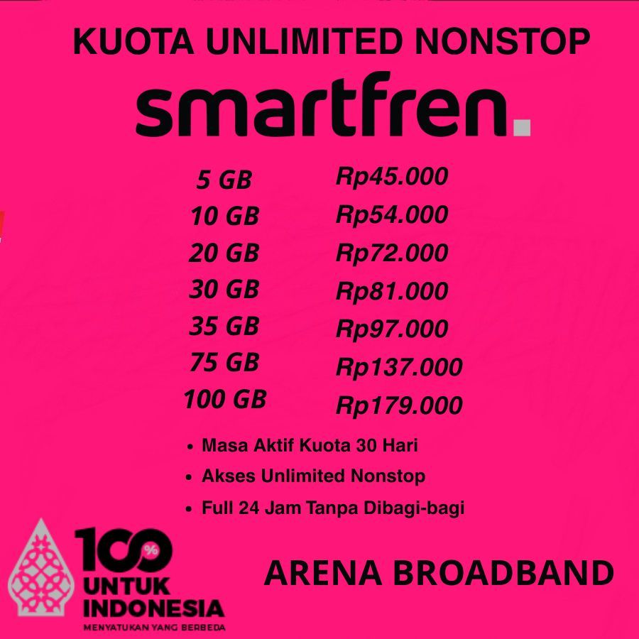 Kuota Smartfren Unlimited NonStop Inject / Tembak Kuota