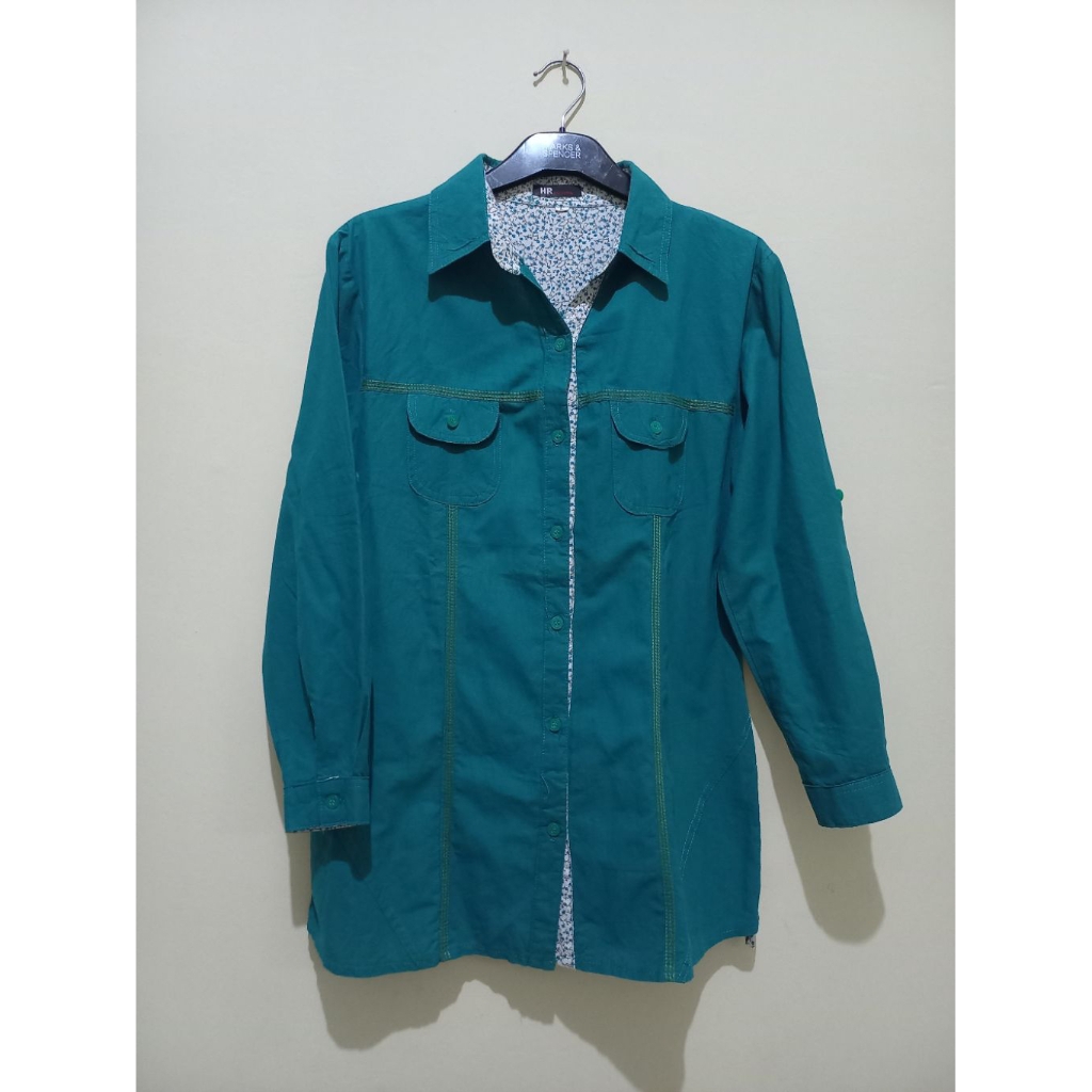 KEMEJA WANITA LENGAN PANJANG HIJAU TOSCA | PL