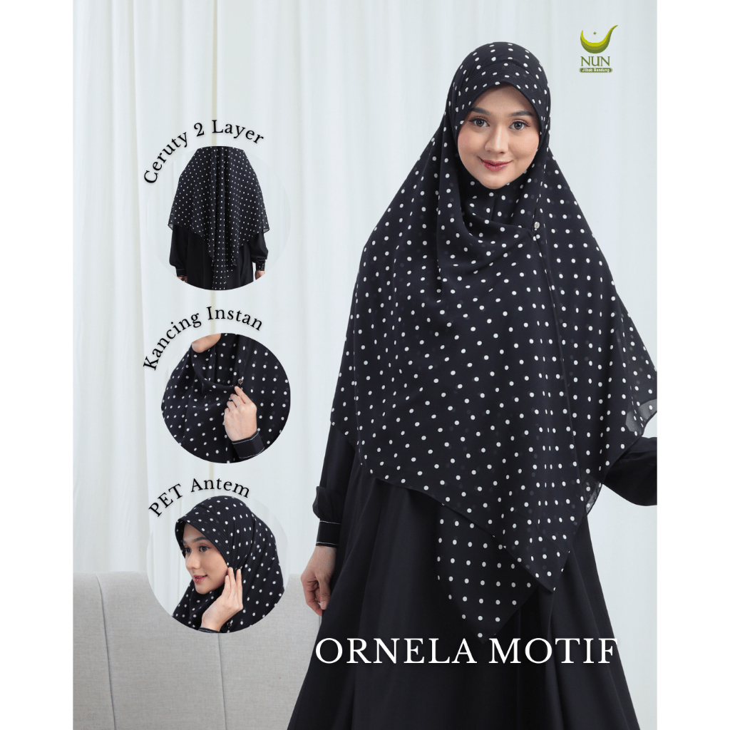 Segiempat instan motif by NUN jilbab / Ornela motif / Cisilia motif / segiempat instan motif bunga /