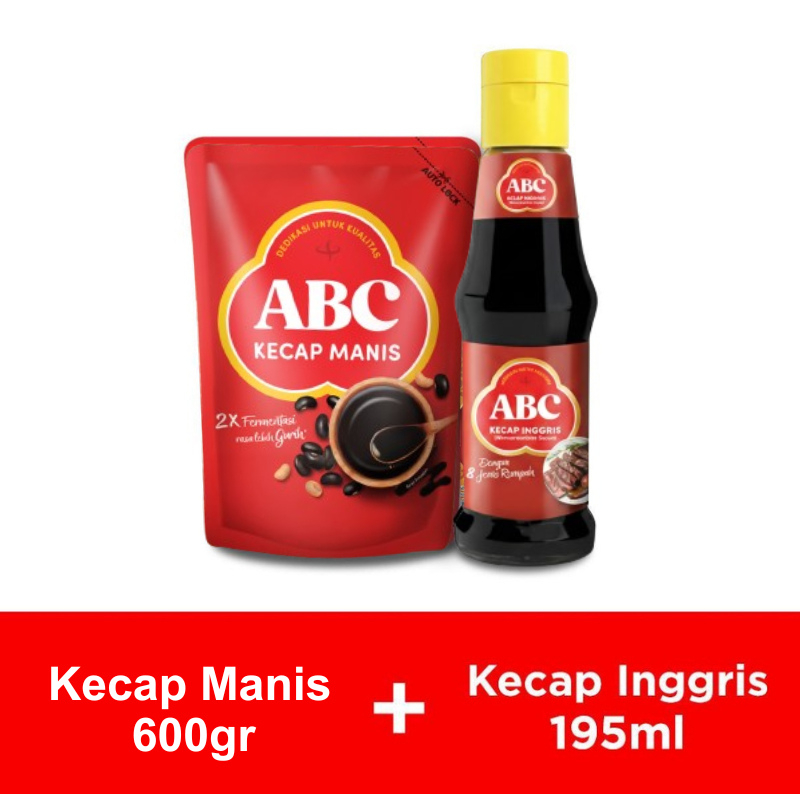 ABC Kecap Manis 600gr & Kecap Inggris 195gr - Bundling