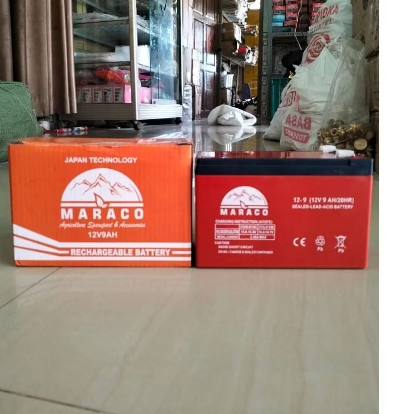 AKI 9 AH MARACO - AKI SPAYER - AKI ELEKTRIK -BATERAI - AKI KERING - AKI SEPEDA LISTRIK - AKI MOBIL2A