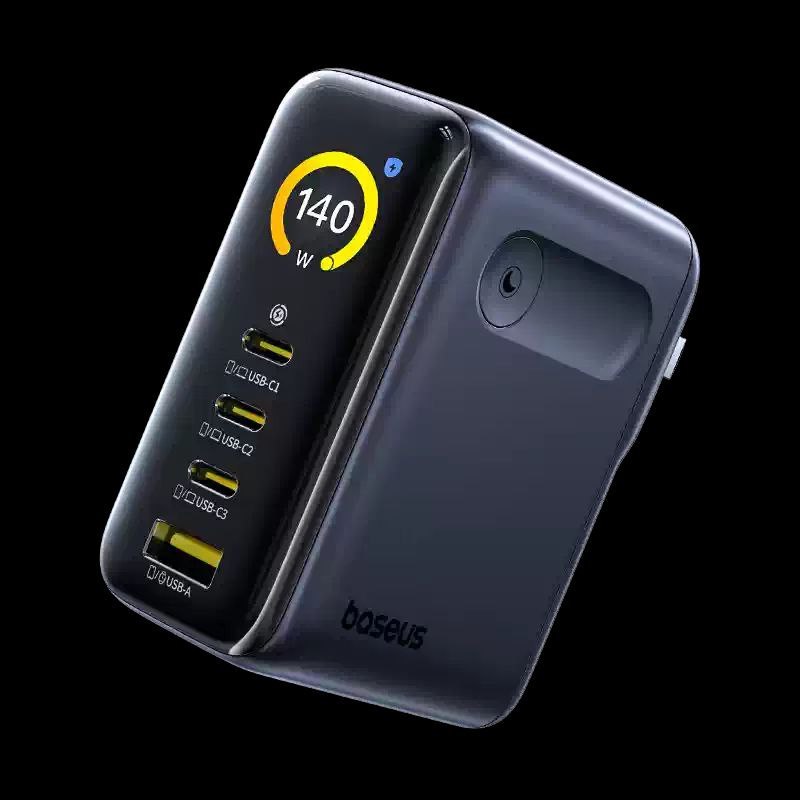 Baseus 140W Digital Display GaN Charger, Multi-Port Laptop Charger, Compatible with iPad Air, Huawei