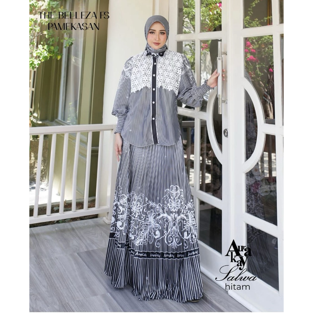 Gamis Aurakay set set rok setelan Rok brand Aurakay syari set