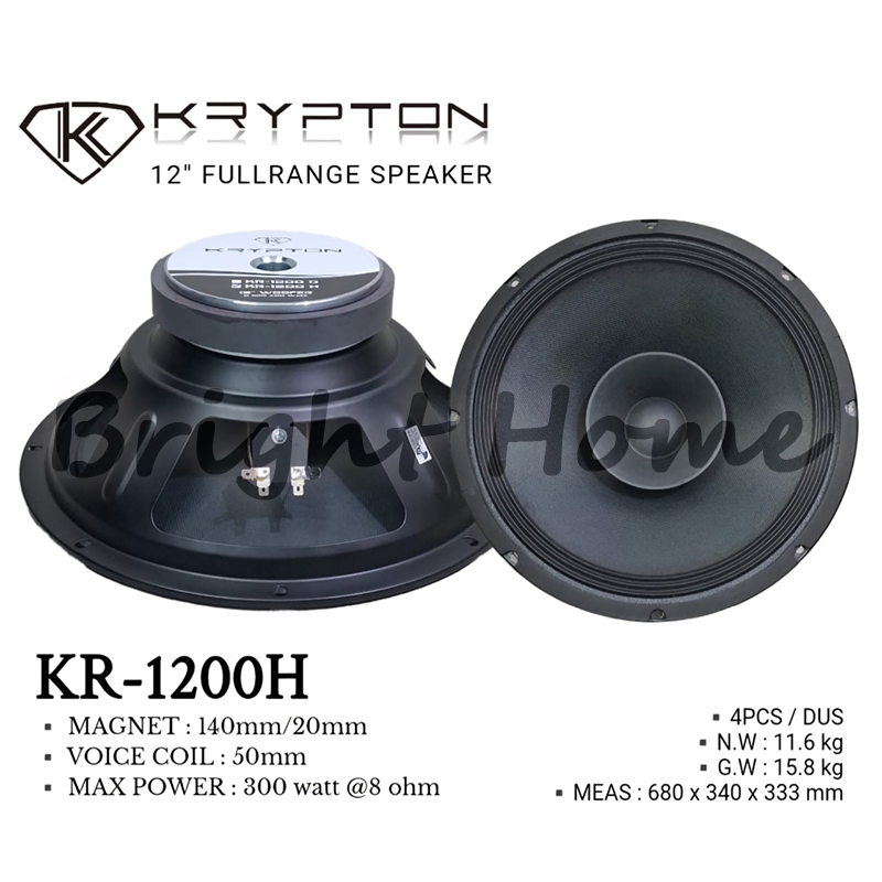 Komponen Speaker 12 Inch Fullrange KRYPTON KR1200H