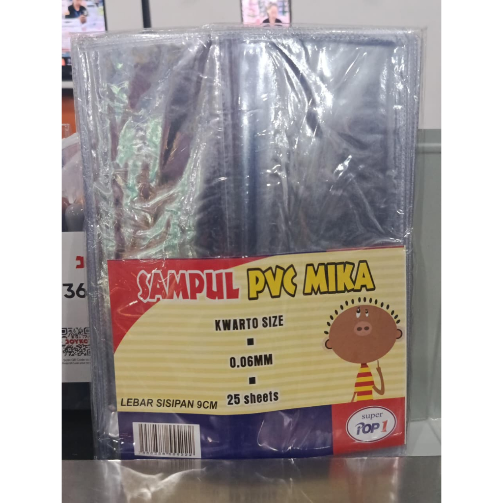 SAMPUL PVC MIKA POP1 KWARTO 0.06MM ISI 25 LEMBAR - SAMPUL PLASTIK KAKU