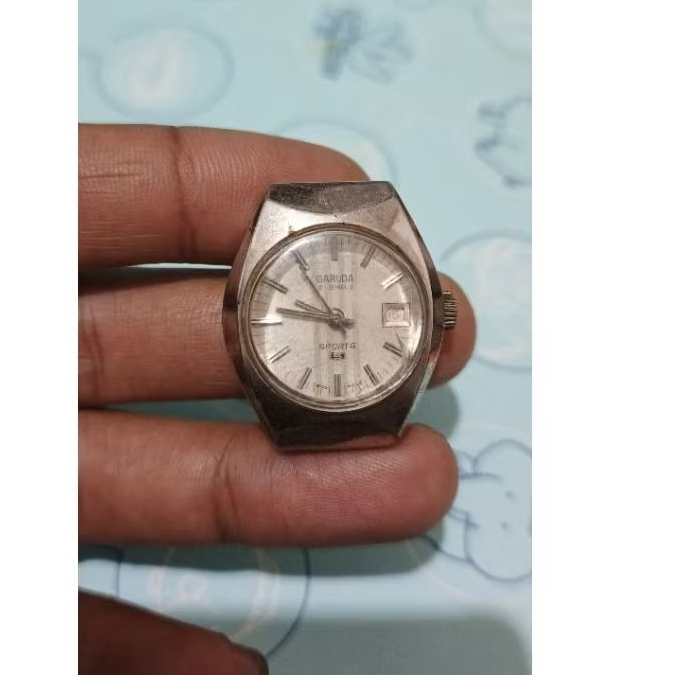 jam tangan Garuda manual winding mati bahan