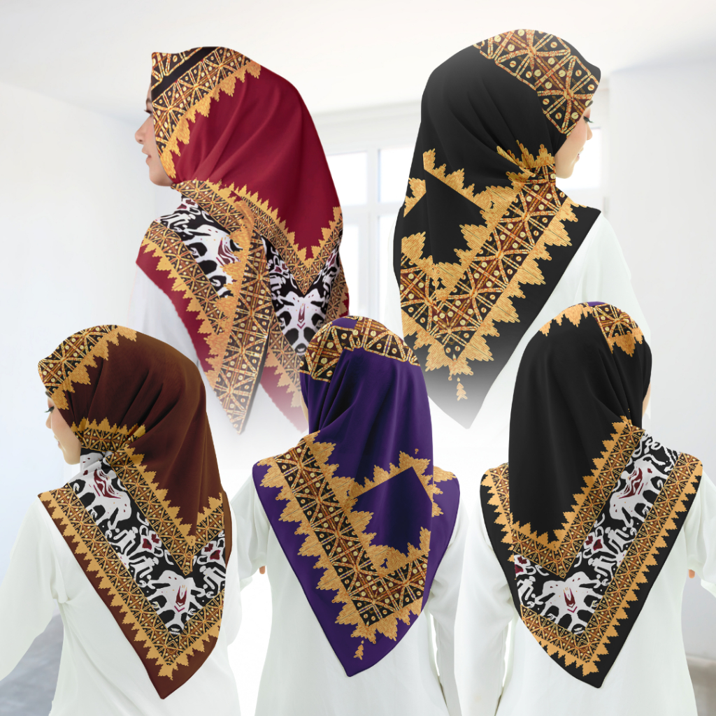 Shofa Fashion - Hijab kerudung segi empat Voal motif Widya Series