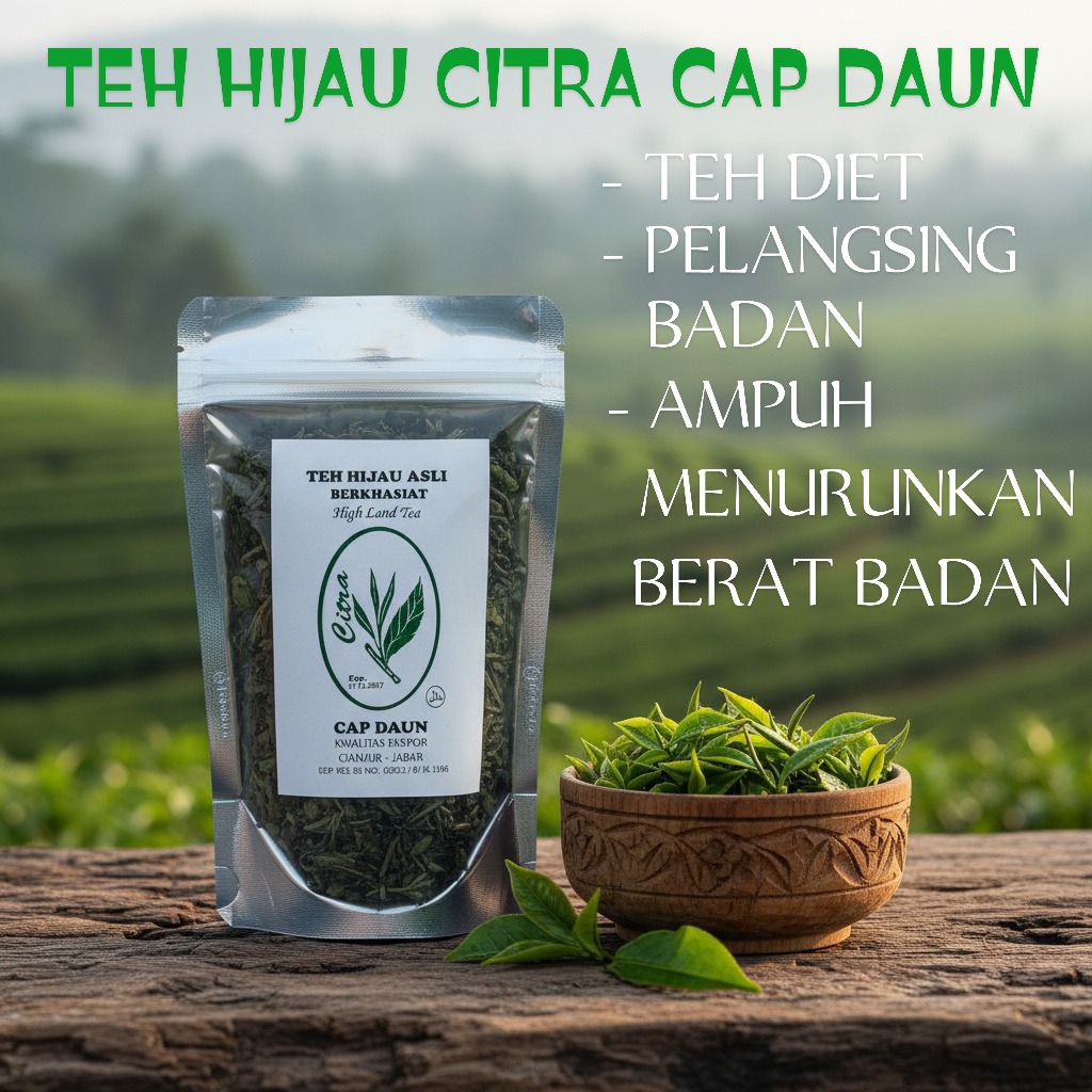 TEH HIJAU ASLI CITRA CAP DAUN 120g Teh Herbal Kesehatan