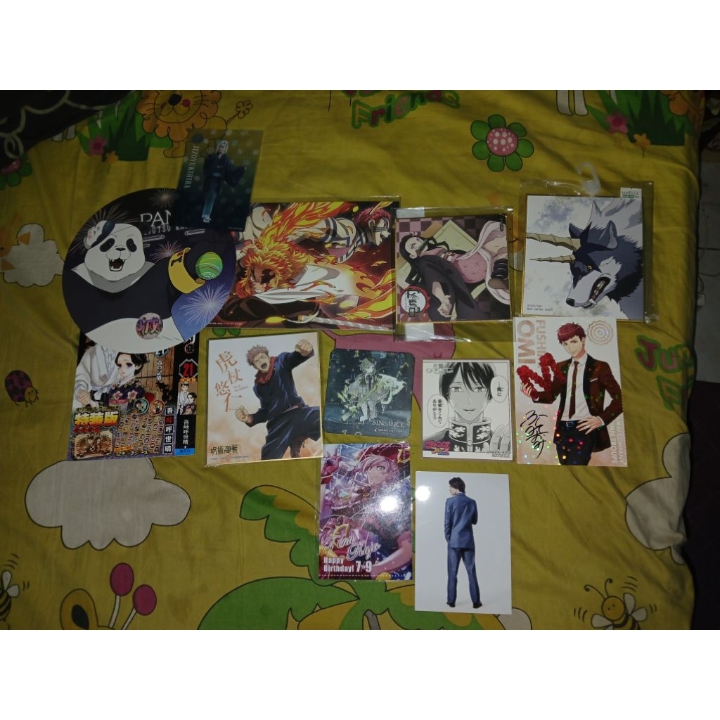 BISA COD Jual Merch Anime Kertas Coaster Poster Shikishi Anime JJK DS Demon Slayer Kimetsu No Yaiba 