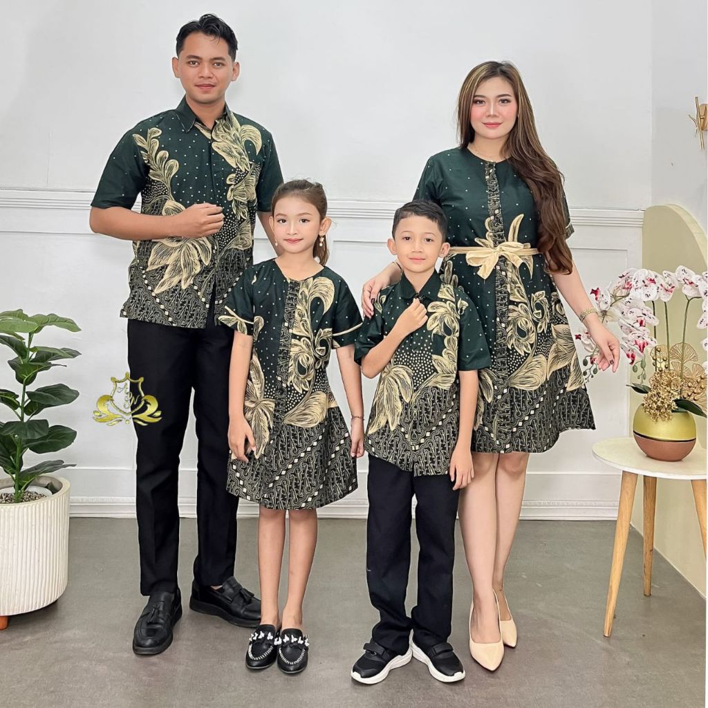 Dress Batik Couple Batik Couple Keluarga Modern Lengan Pendek M L XL XXL JUMBO