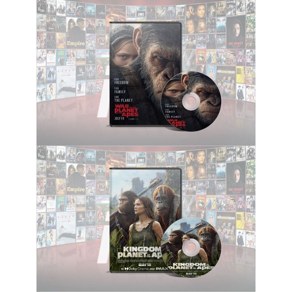DVD War For The Planet Of The Apes (2017) + DVD Kingdom Of The Planet Of The Apes (2024)