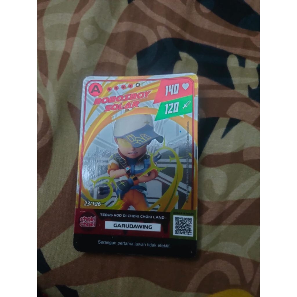 kartu boboiboy monsta galaxy card/kartu choki choki, boboiboy solar 23/126