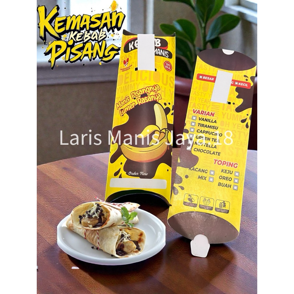 Kemasan Kebab Pisang Cokelat box Kebab Pisang Cokelat Kemasan Praktis Rasa Fantastis  Dus Kebab Pisa