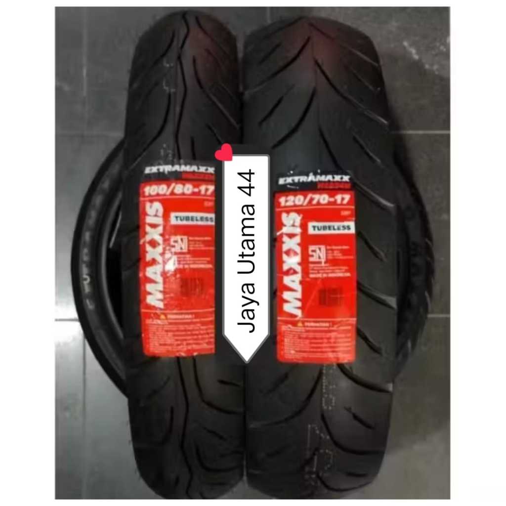 Sepasang Ban Maxxis 100/80-17 & 120/70-17 Extramaxx Tubeless