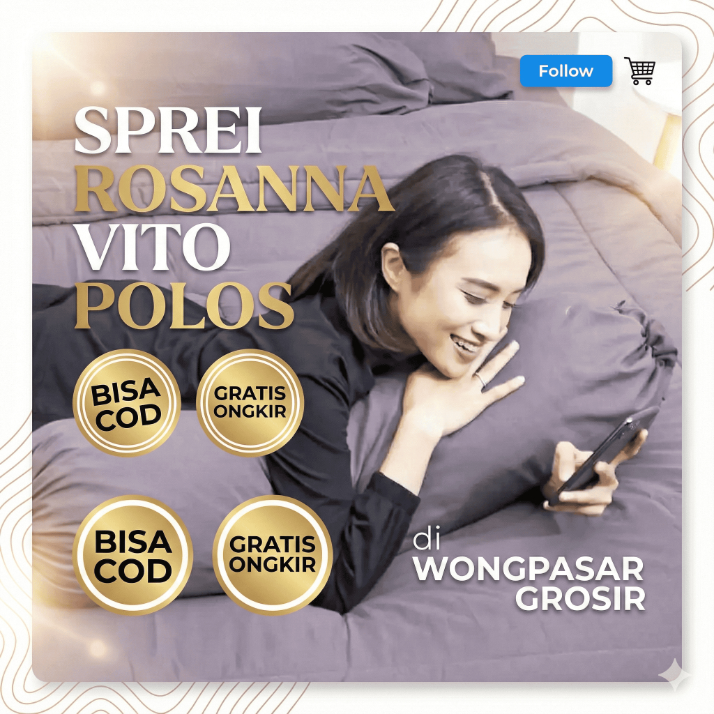 SPREI ROSANNA VITO POLOS  100 X 200 TERBARU DAN MURAH
