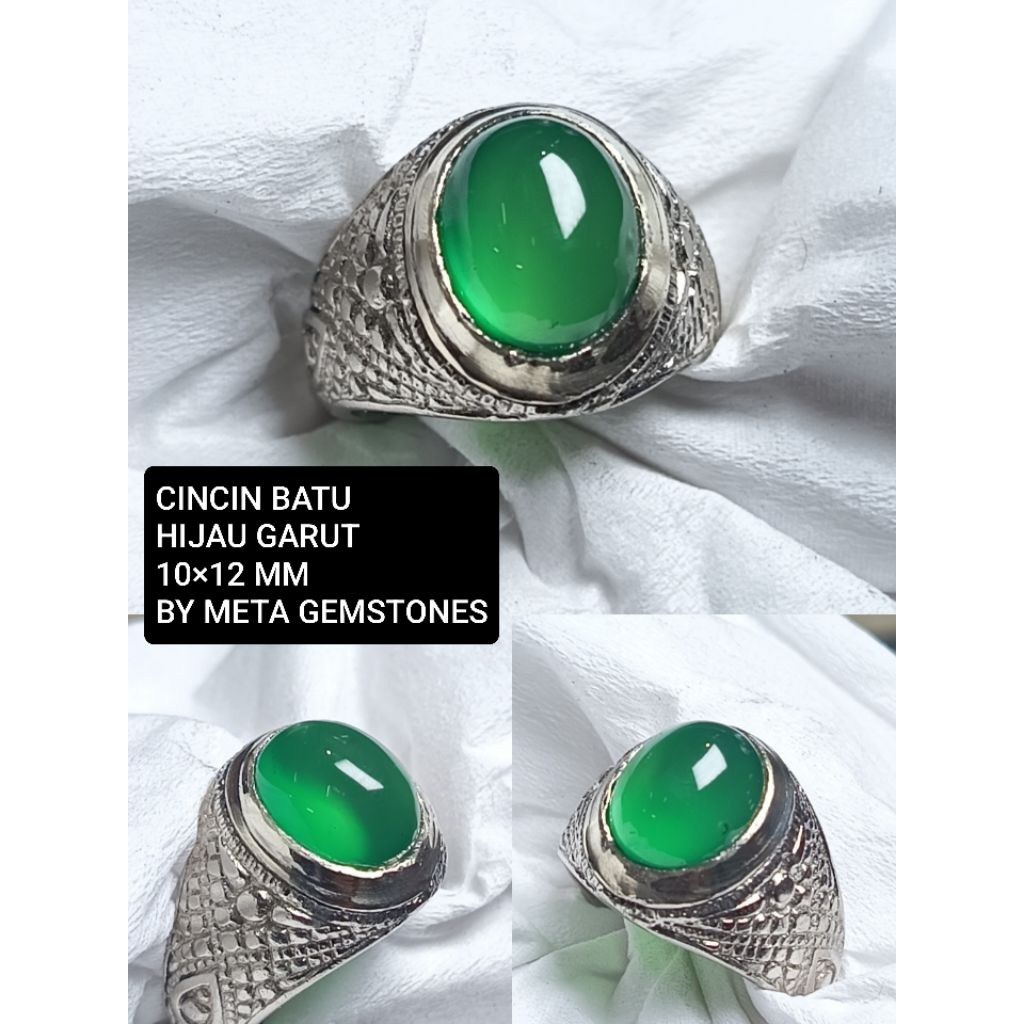 CINCIN BATU HIJAU GARUT RING ALPAKA SUPER