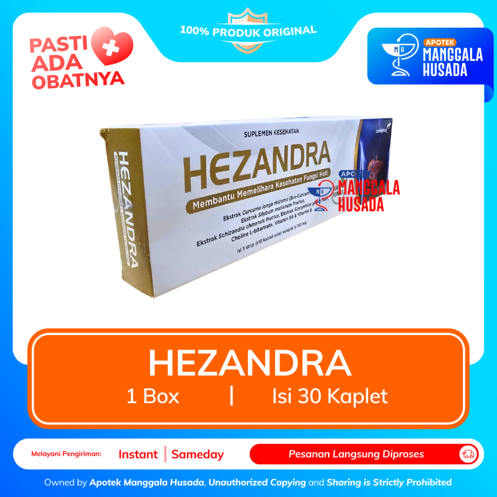 HEZANDRA SUPLEMEN KESEHATAN HATI PER BOX @ 30 KAPLET