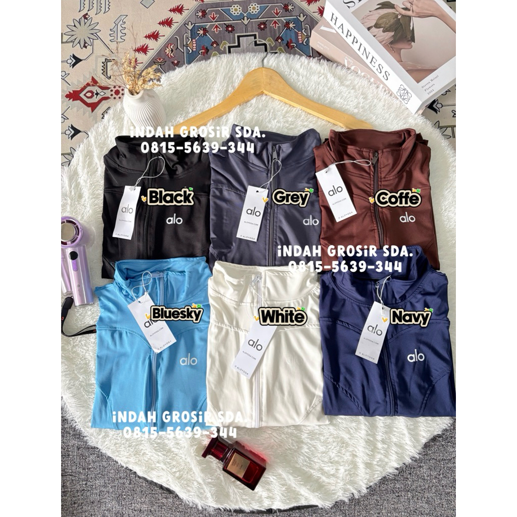 [READYSTOCK] ALO JAKET ANTI U V SPORT SLIMFIT / JAKET WANITA SLIMFIT / JAKET OLAHRAGA