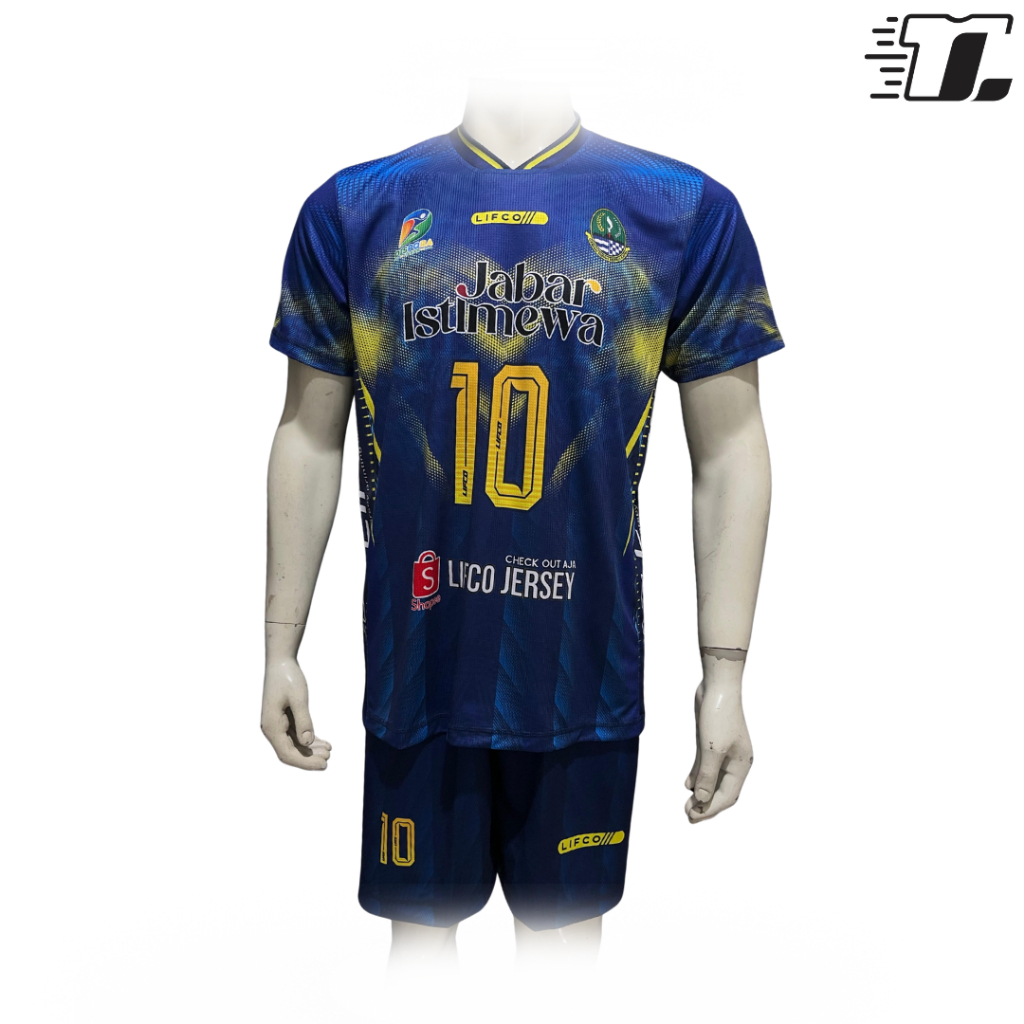 Jersey Olahraga Volly Voli Pria Lifco Jawa Barat Istimewa Blue Yellow Series  – Bahan Premium Olympu