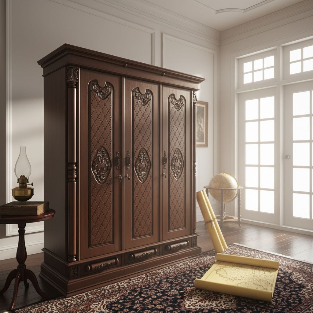 Lemari pakaian kayu jati 3 pintu asli jepara