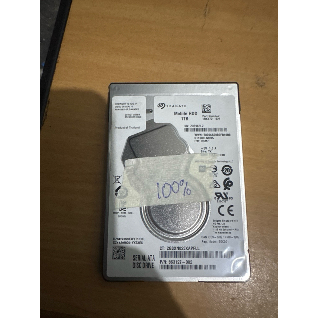hardisk laptop 1TB merek seagate 100%