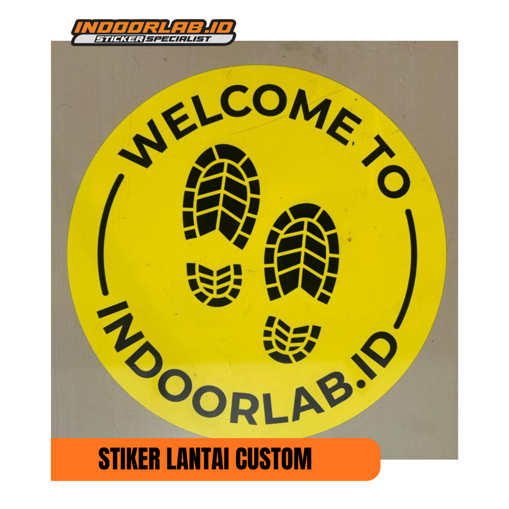 Cetak/Print Stiker Lantai Vinyl Putih