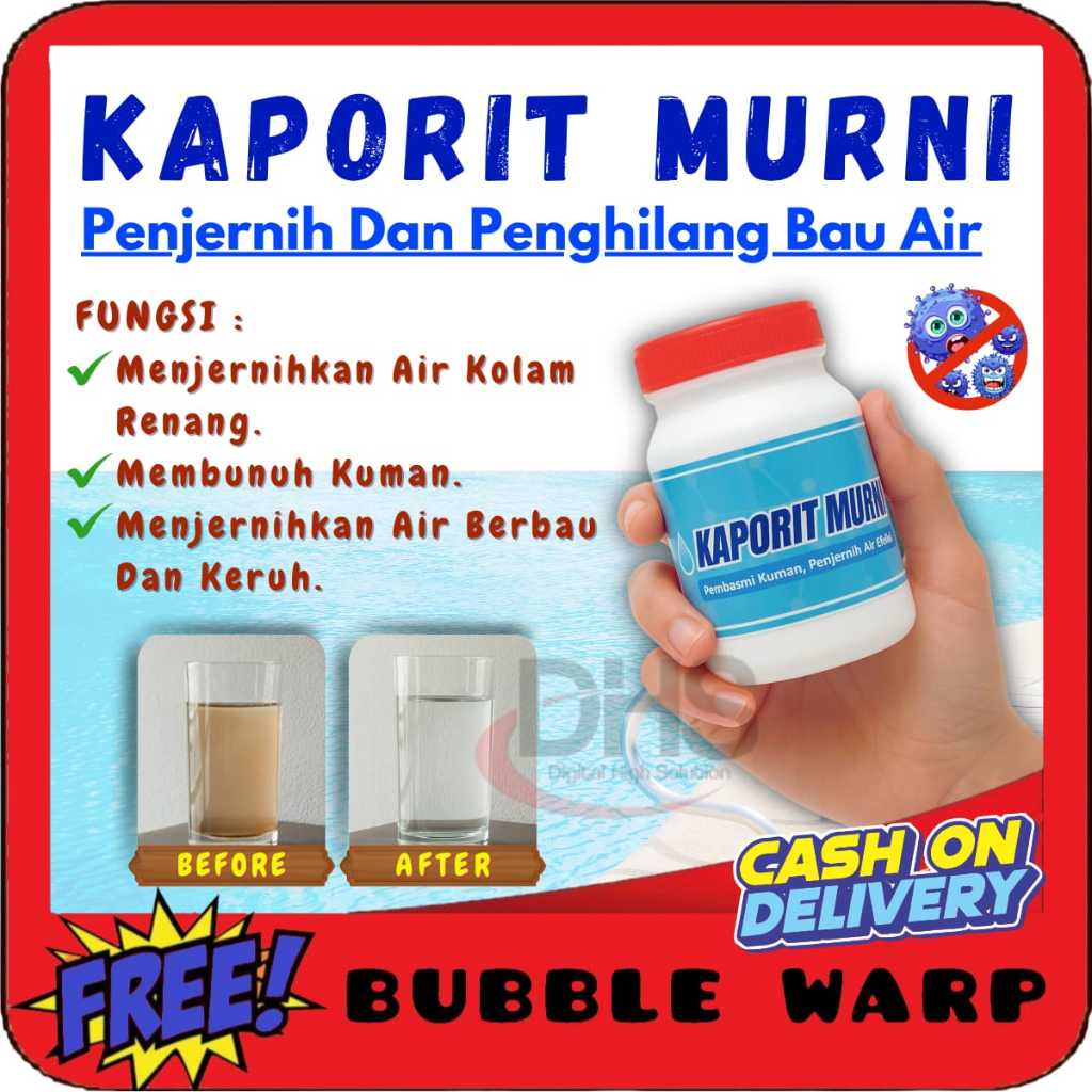 Kaporit bubuk penjernih air sumur penghilang kuman bakteri air keruh Kaporit Bubuk PREMIUM Chlorine