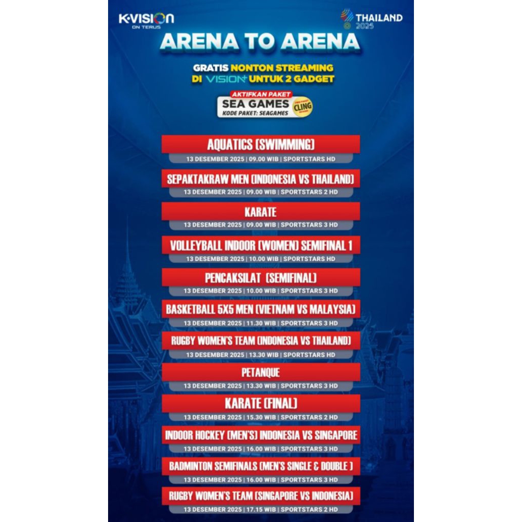 Voucher Paket Kvision Seagames K-Vision SEA GAMES