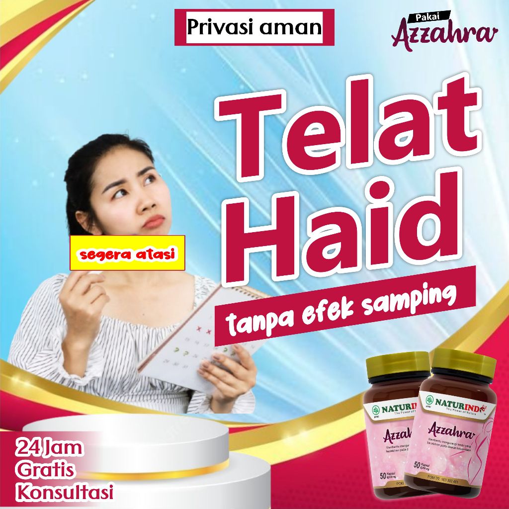 ObatPelancar Haid Telat Dateng Bulan Telat Haid  Nyeri Haid Menstruasi Azzahra Naturindo fit