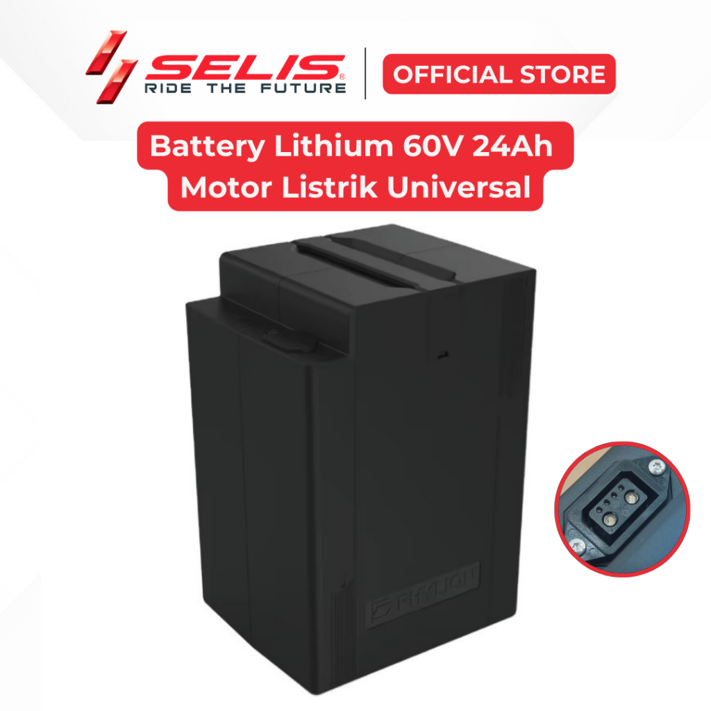 SELIS - Baterai Lithium 60V 25AH Motor Listrik Universal ( Battery Lithium Phylion eMax )