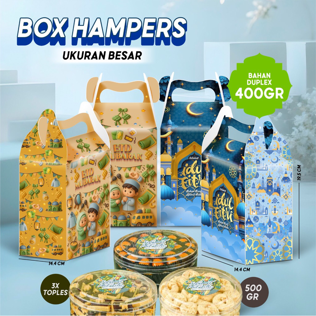 BOX HAMPERS BESAR | GABLE BOX | BOX KUE KERING | DUS HAMPERS | BOX IDUL FITRI