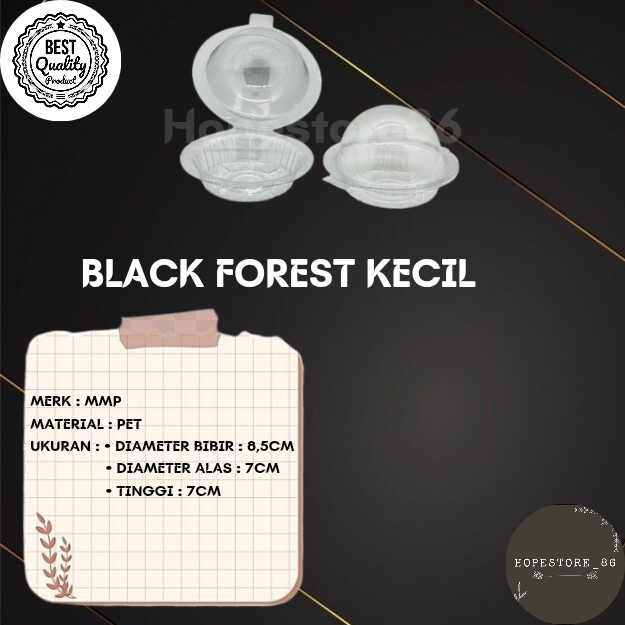 [ISI 50] mika kue tart mini / cake tray black forest kecil / plastik mika bening / tempat kue / box 