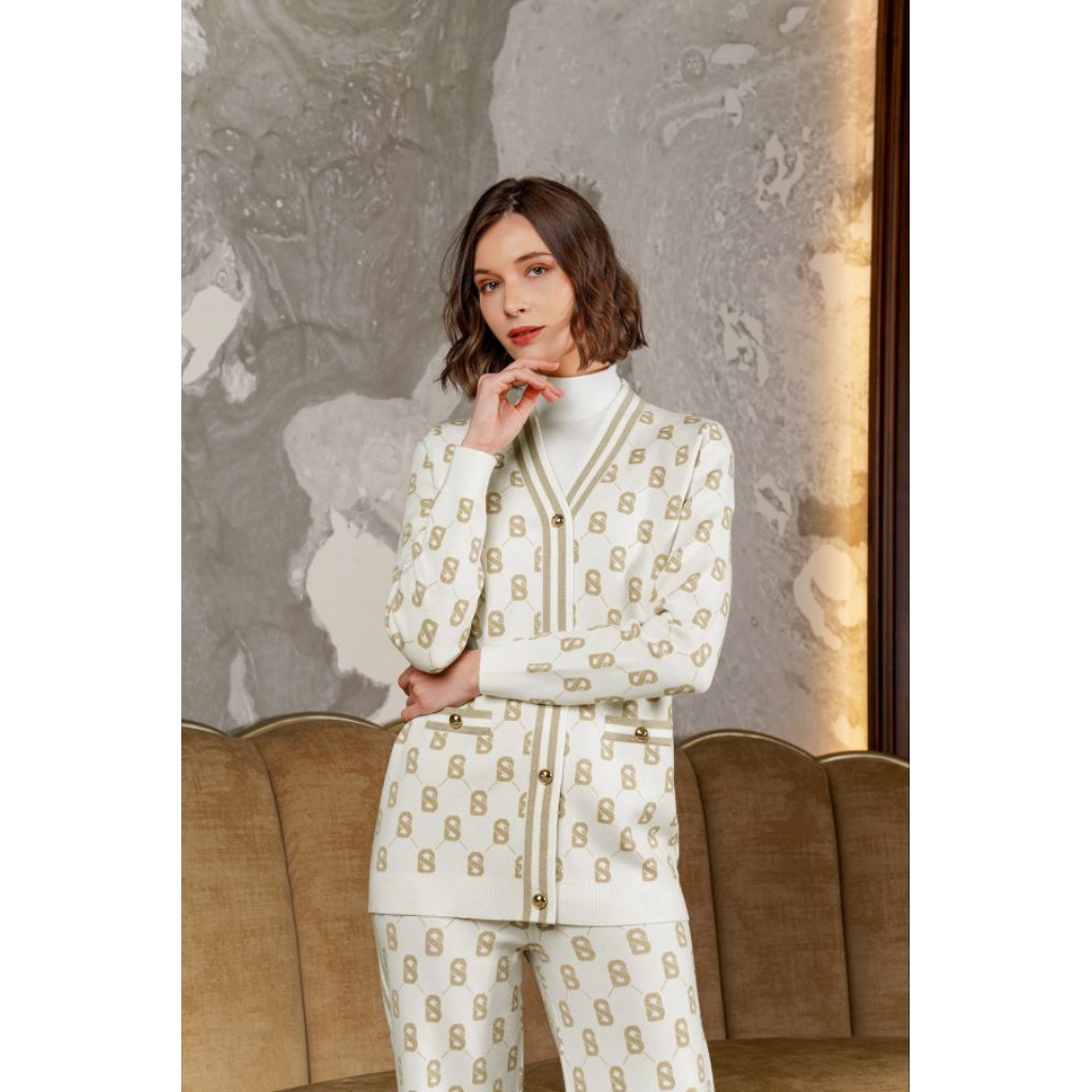 PL Blair Monogram Cardigan Buttonscarves