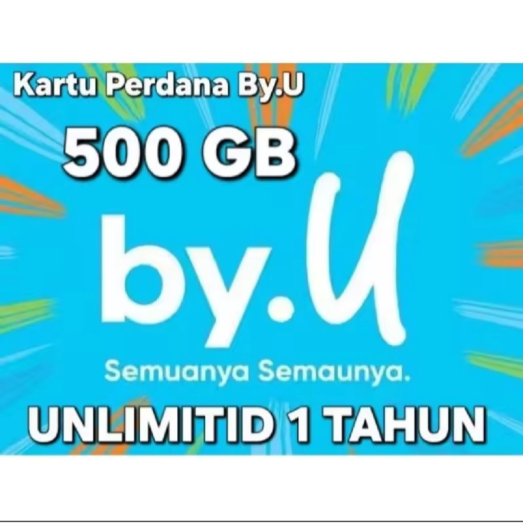 COD.... kartu perda by.u dan kuota  600 GB unlimited 2 tahun tanpa batas aktif seluruh wilayah