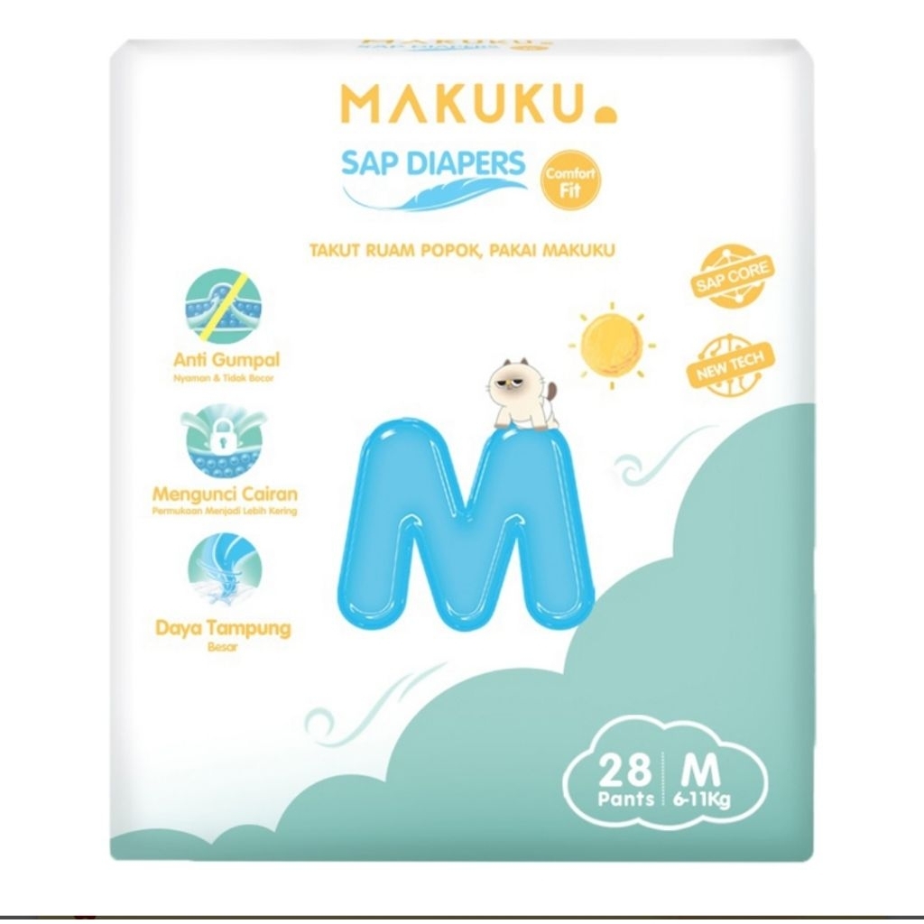 Makuku Diapers, Popok Celana Bayi Makuku, Makuku Diapers Comport Fit Pant XL, Makuku Diapers Comport