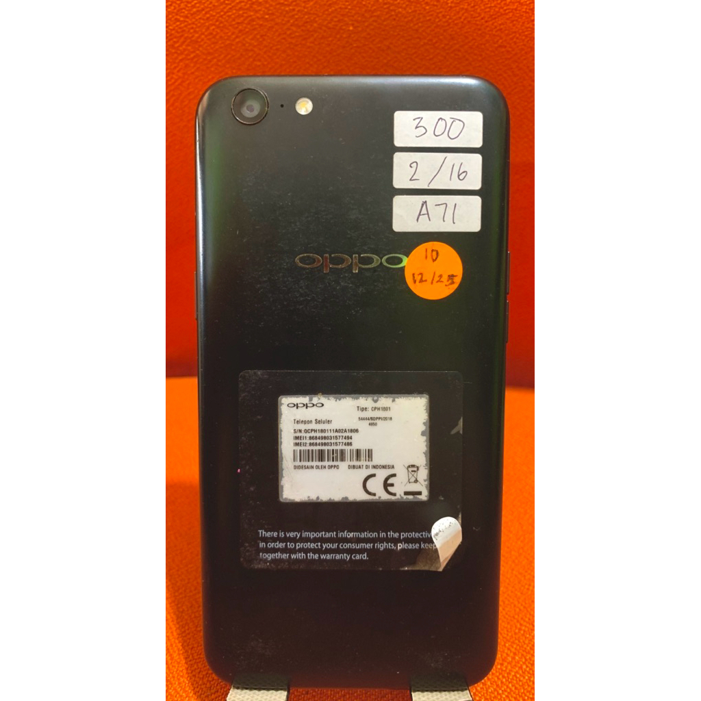 Hp second murah hp Oppo A71 Ram 2/16 mulus hp normal layak pake