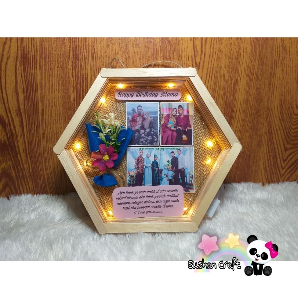 frame stik free lampu hadiah kado gift