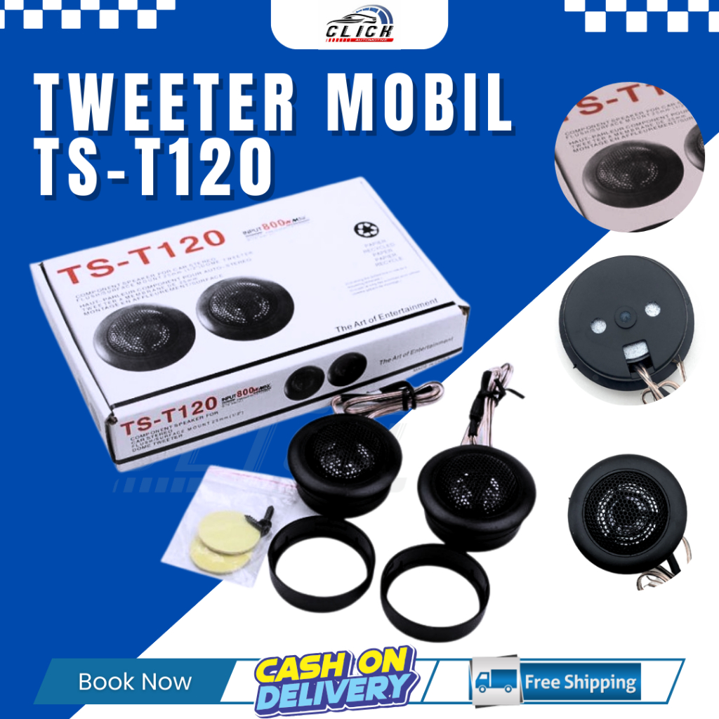 Tweeter Pioneer TS-T120 Original | Tweeter Speaker Mobil Dome 25mm | Suara Jernih & Tajam (1 Set)
