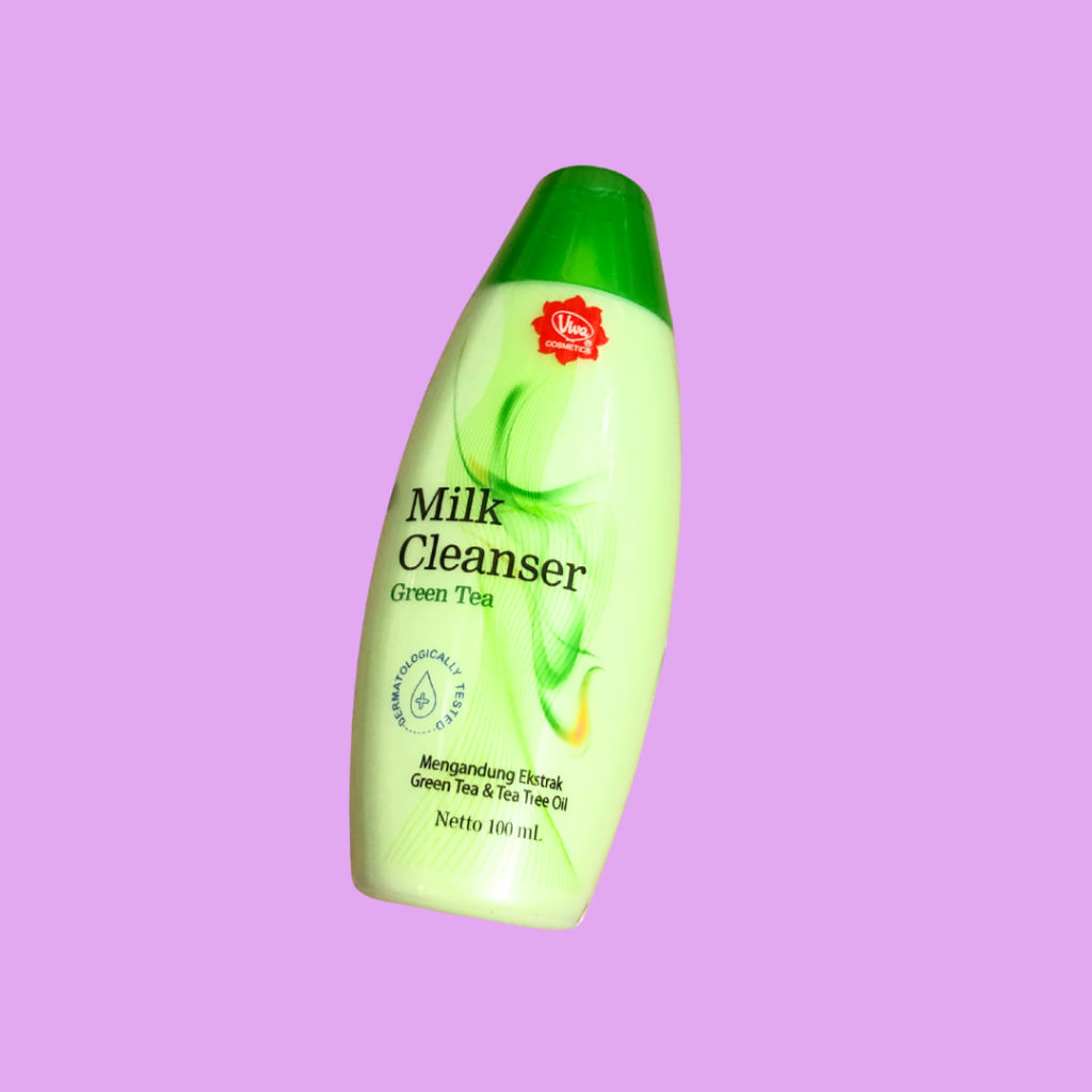Viva Milk Cleanser Green Tea 100ml Susu Pembersih Wajah Kulit Sensitif Berjerawat