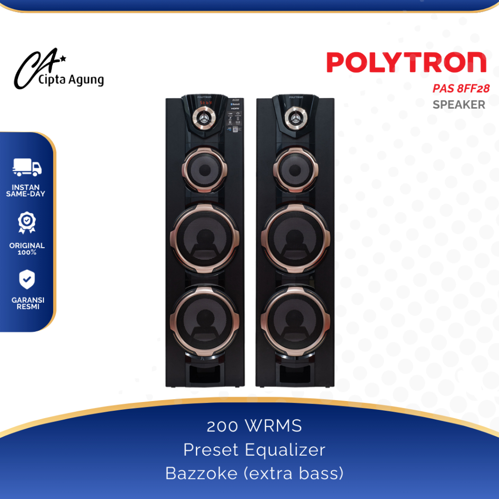 POLYTRON SPEAKER AKTIF PAS-8FF28 PAS 8FF28 PAS 8FF 28 PAS8FF28 PAS 8F F28 BLUETOOTH KARAOKE 8 INCH 3