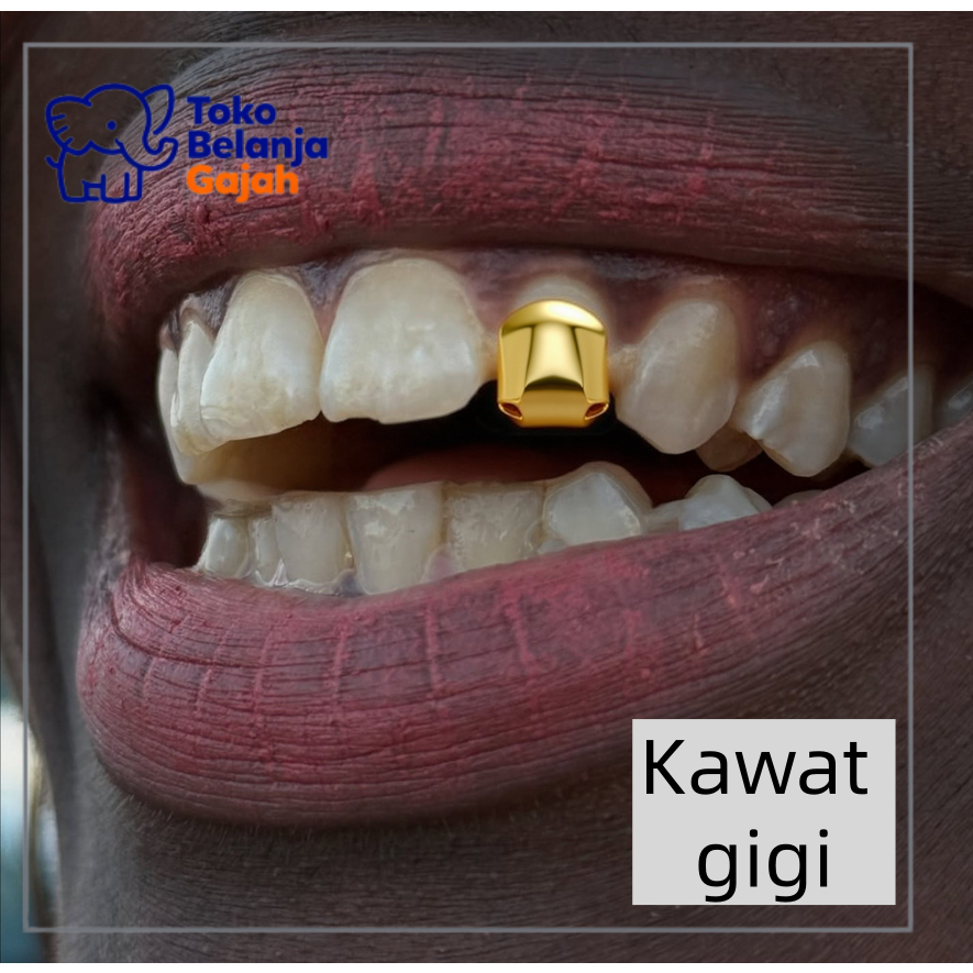 hip hop Kawat gigi emas HIPHOP terlaris lintas batas untuk gigi tunggal, pelapisan listrik emas asli