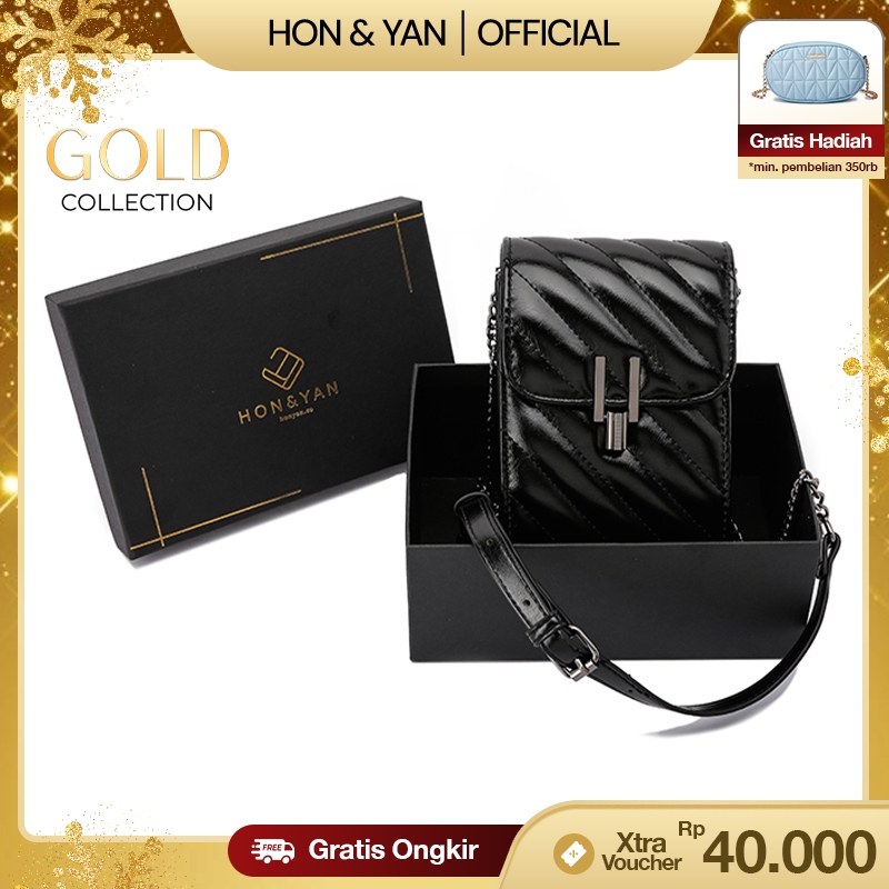 HONYAN GOLD Tas Hp Wanita Nata Sling Bag Tas Handphone Tas Selempang Import Original Kekinian