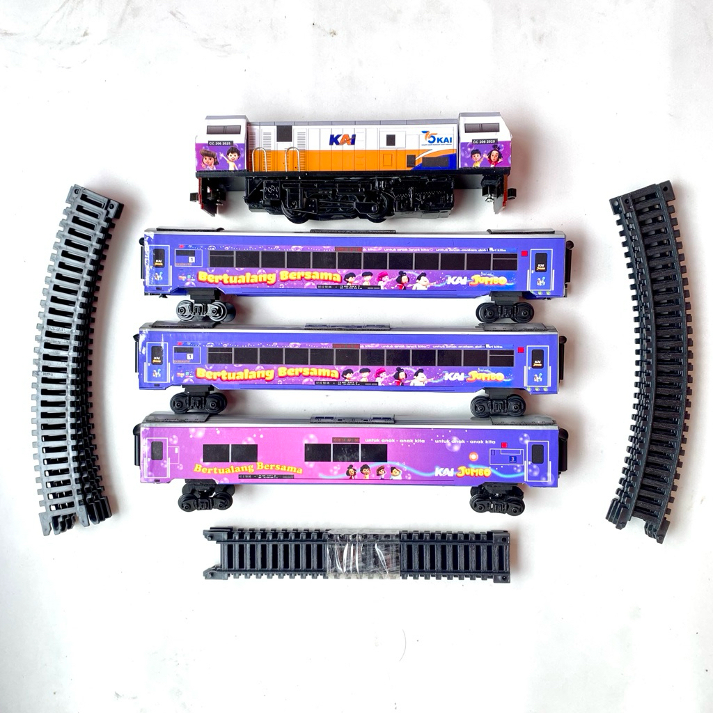 Mainan CC206 Kereta Api KAI JUMBO Lokomotif dan gerbong Indonesia Edisi Koleksi Pecinta KAI | Miniat