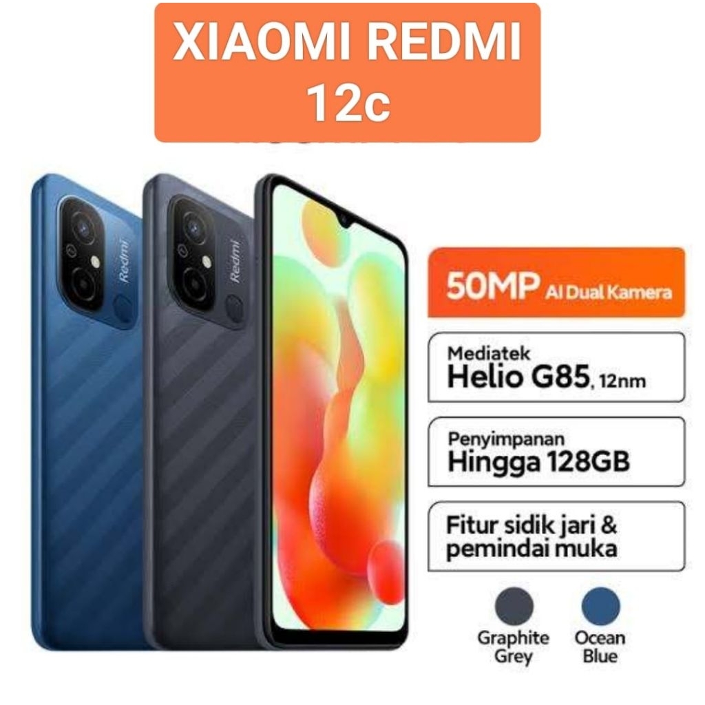 HP XIAOMI REDMI 12C RAM 8+256GB ORI LTE 4G FULSET KOMPLIT BARU BERGARANSI 1TAHUN GROSIR