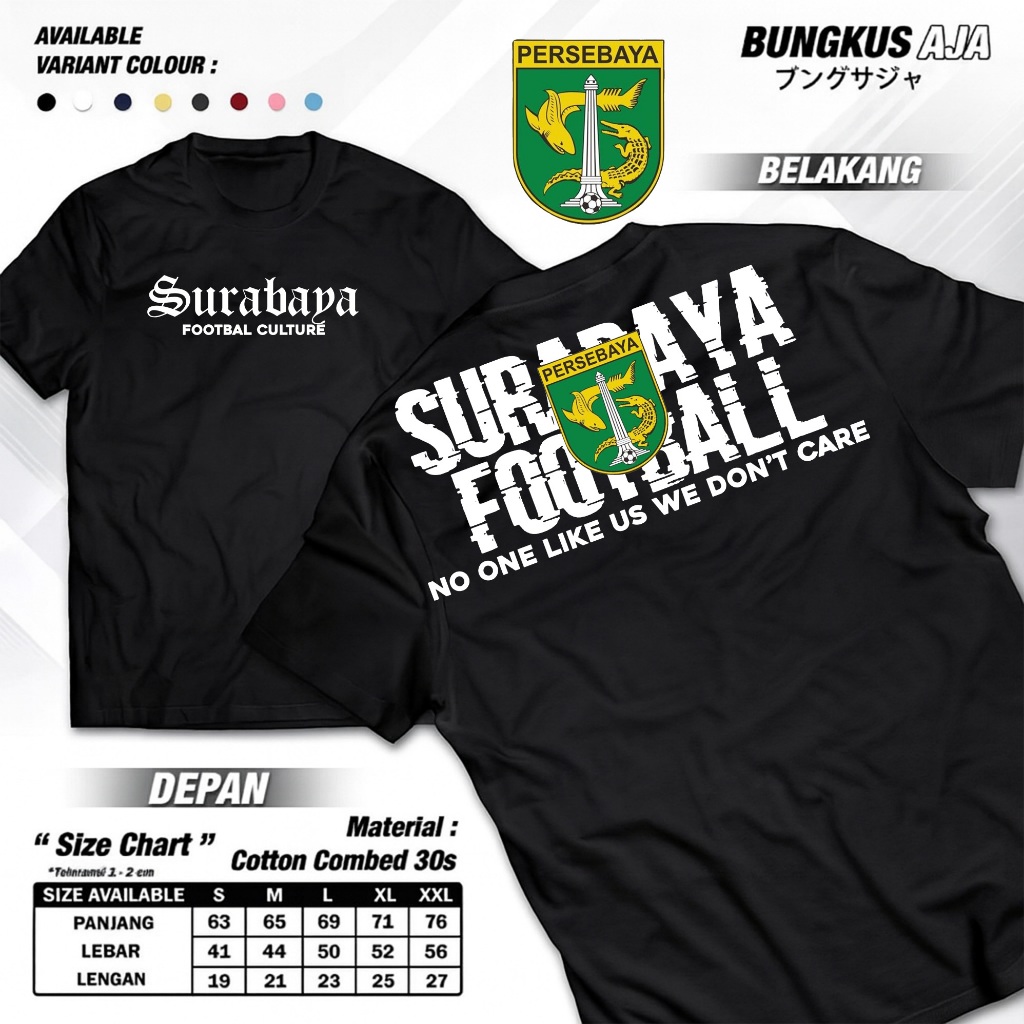 Kaos Persebaya "Surabaya Football Culture" - Kaos Supporter Persebaya/Surabaya Fans/Kaos distro Pers