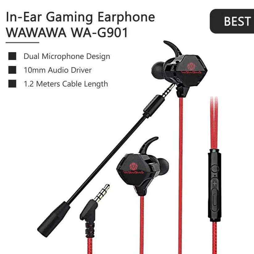 WAWAWA WA-G901 Headset iN-Ear Gaming with Dual Microphone for Gamers
