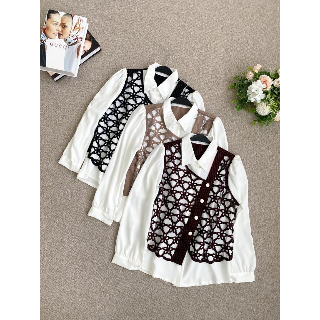 BLOUSE LASERCUT 4100 / BLOUSE VEST 502 || ATASAN BLOUSE LASERCUT / VEST IMPORT TERBARU || OOTD FASHI