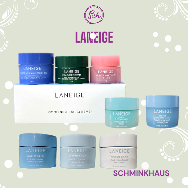 LANEIGE Good Night Kit 3 items | Water Sleeping Mask | Cica Sleeping Mask | Lip Sleeping Mask | Inte
