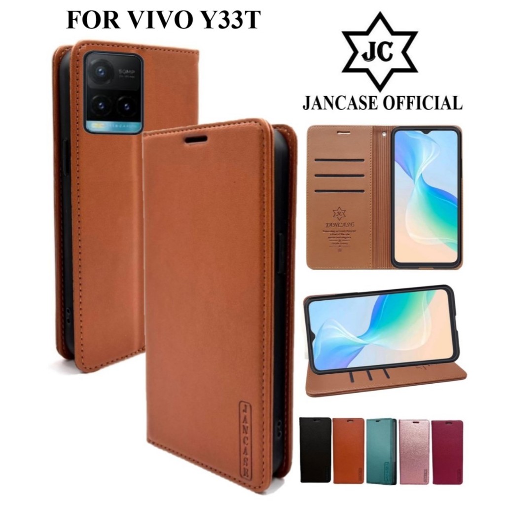 JANCASE flip cover premium untuk VIVOY33T leather case wallet kulit model dompet