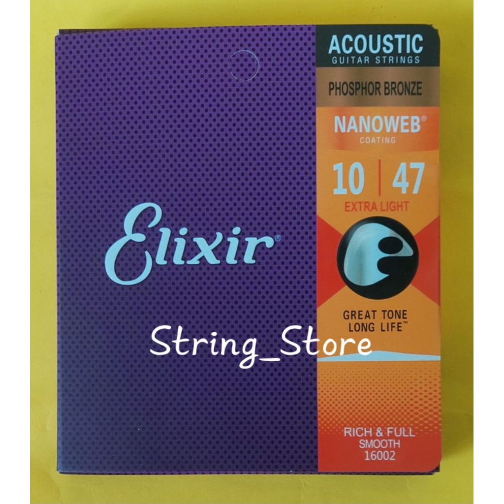 Senar Gitar Akustic Elixir Original Nanoweb Ukuran 0.10 - Senar Gitar Original Elixir 0.10
